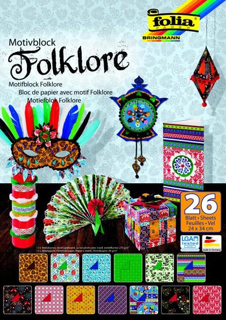 Folia Blok Designových papírů s motivem - Folklór 26 listů