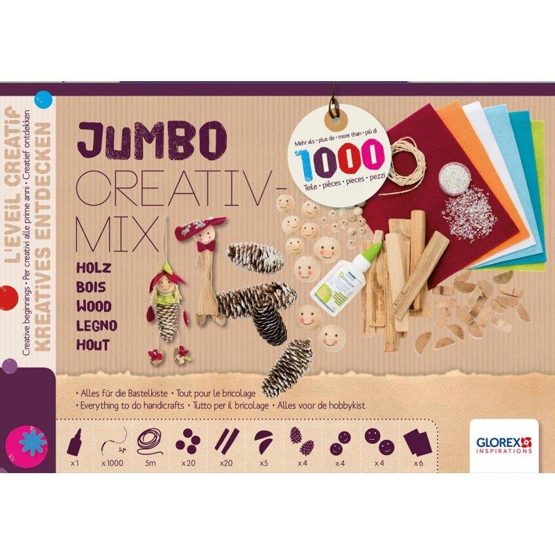 Glorex Jumbo kreativní sada - dřevo 1000 ks