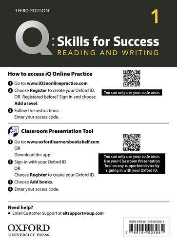 Q Skills for Success 1 Reading & Writing Teacher´s Access Card, 3rd