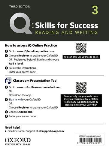 Q Skills for Success 3 Reading & Writing Teacher´s Access Card, 3rd