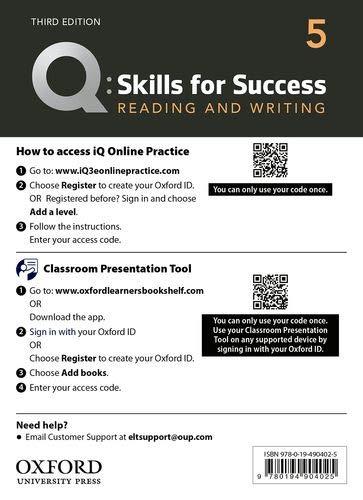 Q Skills for Success 5 Reading & Writing Teacher´s Access Card, 3rd